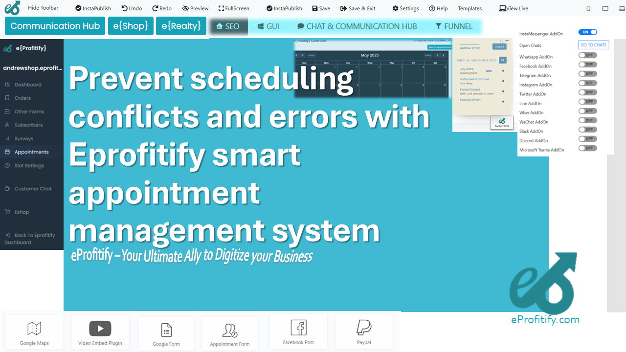 Prevent scheduling conflicts and errors with Eprofitify smart appointment management system